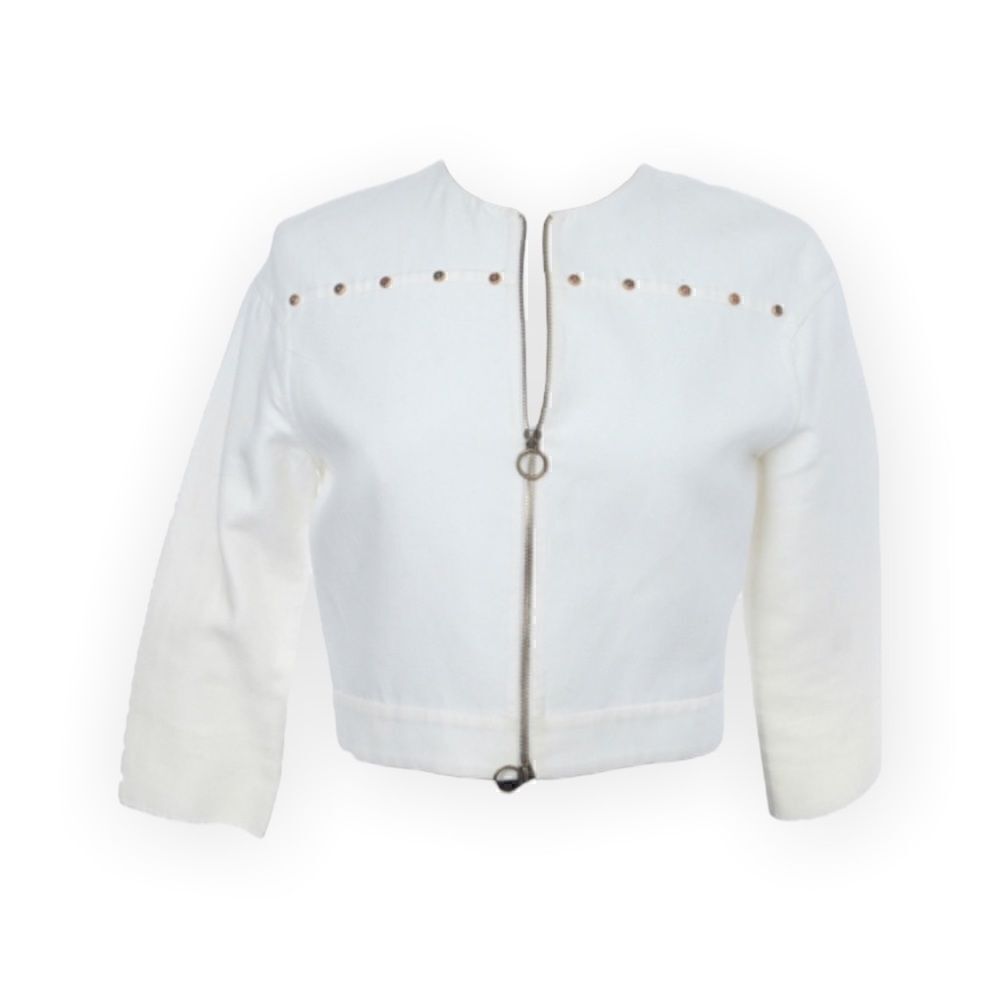 AGNONA White Cropped Jacket 